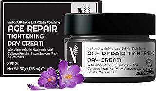 Nutriglow Advanced Organics Age Repair Tightening Day Cream for Instant Wrinkle lift, Soft Skin with Vitamin C - All Skin Types - 50g