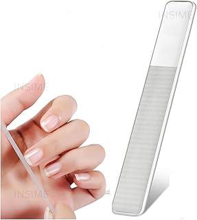 INSIME Nano Crystal Glass nail filer and buffer | Glass nail file with nail shaper for women girls | Washable Reusable Crystal Nail filler & Glass Nail Shiner polisher for professional manicure pedicure