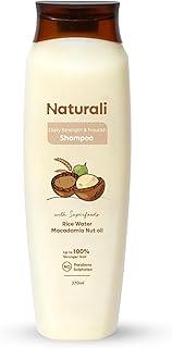 Naturali Rice Water Shampoo for Frizzy and Dry Hair | With Rice Water | Sulphate Free | For Women | Clarifying Shampoo | Paraben Free | 370 ml