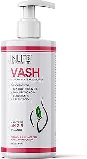 INLIFE Vash Intimate Wash for Women 250ml | Intimate Hygiene | Feminine Wash for Odour, Anti-Bacterial properties | Maintains pH levels (Pack of 1, 250)