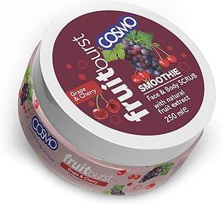 Cosmo Grape & Cherry Face and Body Scrub 250ml | With Natural Fruit Extract | For Men & Women