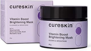 Cureskin Vitamin Boost D Tan Face Mask for Glowing Skin | D Tan Pack for Tan Removal | Fruit Based AHA Tan Removal De Tan Face Pack Mask for Women & Men | Tan Removal Cream