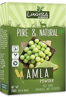 Luxura Sciences Pure Amla Powder for Hair (200 Grams) | Natural Hair Care | Rich in Vitamin C & Antioxidants | Ideal for DIY Hair Masks & Treatments | Nourishes & Strengthens