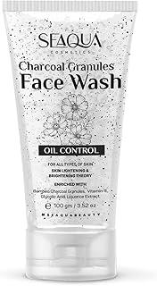 SEAQUA Charcoal Granules Facewash | Sulphate and Paraben Free Facewash for Oily Skin (100 gm)