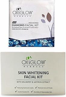 OxyGlow Herbals Diamond Facial Kit 63 gm & OxyGlow Herbals Skin Whitening Facial Kit 60gm (Combo Pack)