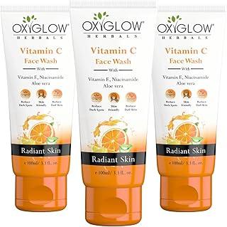 OxyGlow Herbals Vitamin C Face Wash 100ml | Aloe Vera & Niacinamide for Glowing Skin| Facewash that Exfoliates Skin & Reduces Pigmentation | No Parabens, No Sulphates Pack of 3