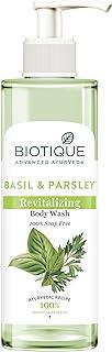 Biotique Basil & Parsley Revitalizing Body Wash | Soften Skin | Provides Natural Brightness | Deeply Cleanses | 100% Botanical Extracts | Suitable for All Skin Types | 200ml