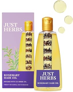 Just Herbs Rosemary Hair Oil | For Hair Growth | Hair Fall Control | Scalp Health | Hair Follicles Ideal for Regular Use a