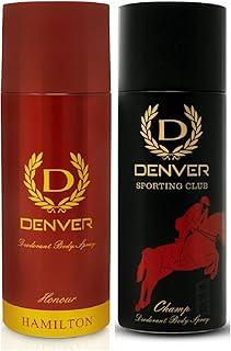 DENVER Honour Deo & Champ Deo 165ML Each (Combo Set of 2) |Long Lasting Deodorant Spray For Men