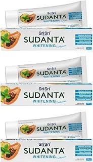 Sri Sri Tattva Sudanta Whitening Toothpaste | Herbal Actives for Naturally Brighter Smile | Sulphate-Free, Non-Fluoride, Clinically Tested Ayurvedic Oral Care with Papaya & Mint | 80 gm (Pack Of 3)