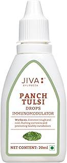 Jiva Tulsi Drops - 20 ml | 100% Ayurvedic Formulation Made Of Five Species Of Tulsi | Detox The Body, Boost 5X Immunity & Promote Healthy Metabolism | Prevents Cough, Cold & Viral Fever (Pack of 1)