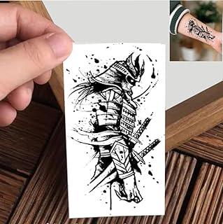 VANVATI Black And White Warrior With Sword Easy Tattoo Removal Temporary Tattoo Sticker For Male And Female Tattoo Sticker