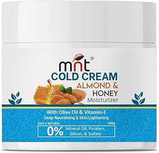 MNT Almond & Honey Cold Cream for Face, Hand and Body | Winter Moisturizer for Dry Skin with Olive Oil & Vitamin E | For Men & Women | 100 g
