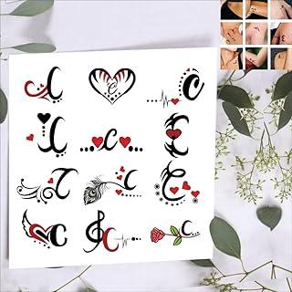 Komstec C Name Letter Tattoo Temporary Tattoo Stickers For Male And Female Fake Tattoo Waterproof Tattoo body Art