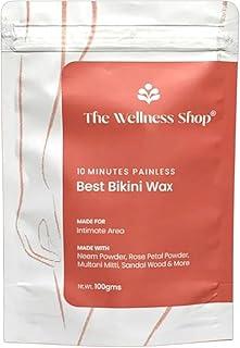 The Wellness Shop - Bikini Wax Powder 10 Minutes Herbal Hair Removal Wax Easy to use at home, No chemicals - No Irritation, No Skin rashes for Women and Girls (100g) (Bikini Wax)