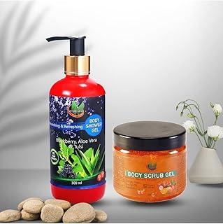 NatureNova Herbals Body Wash (300 ml) & Body Scrub (200 ml) Combo Pack of 2 (NNHCB-BW2)