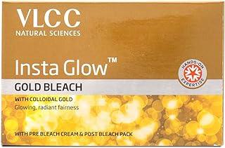 VLCC Insta Glow Gold Bleach - 402g | With Colloidal Glow For Glowing Fairness | Skin Brightening Bleach | Perfect Skin Match, Reduces Facial Hair Visibility, Brightens Complexion.