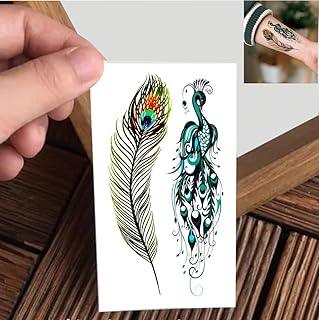 VANVATI Multicolor Feather With Peacock Temporary Tattoo Sticker For Male And Female Tattoo Sticker