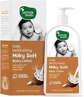 Mother Sparsh Milky Soft Baby Lotion - 200ml | with Milk Protein, Coconut Oil & Shea Butter | For 24Hrs Moisturization
