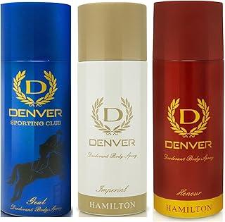 DENVER Goal, Imperial & Honour Deo - 165ML Each (Combo Pack of 3) | Long Lasting Deodorant Spray for Men