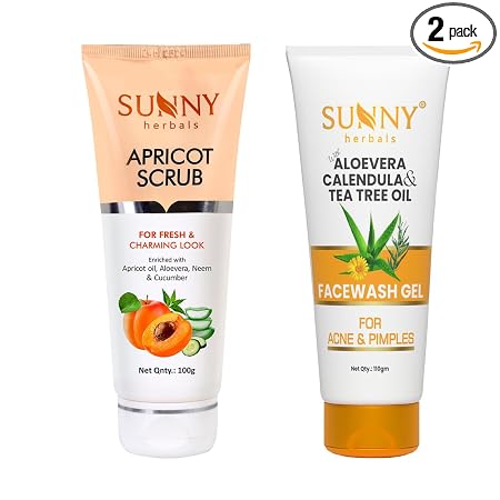 Sunny Apricot Scrub(100gm) & Face Wash Gel With Tea Tree Oil(110gm)
