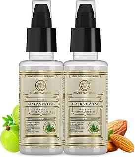 Khadi Natural Hair Serum for Soft & Frizz-Free Hair | Anti-Thinning & Anti-Dandruff Serum | Hair Serum for Dull Hair | Paraben & Mineral Oil Free | For All Hair Types | Pack of 2| (50ml*2)| 100 ml