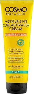 Cosmo Soft & Shine Moisturizing Curl Activator Cream 250g | Shea Butter and Avocado Oil | For Natural Curly/coily/wavy Hair | Activates Natural Curl and Waves | Yellow
