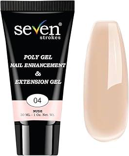 SEVEN STROKES Poly Nail Gel: 30ML Strong Builder for Nails, Color for Extension, Multifunctional Strengthener Hard Gels, Long-Lasting, Easy-to-go Manicure Supplies for DIY at Home Salon-VIP (Nude, 30 ml)