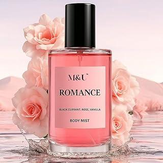 M&U Romance Body Mist for Women | Refreshing Long Lasting Floral Fragrance | Perfume Body Spray for Women | Vegan & Paraben Free | Travel Friendly florwery & Fresh Scent | 50ml