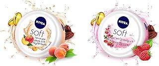 NIVEA Soft Playful Peach, Light Moisturizer Cream 200 ml & NIVEA Soft Berry Blossom, Light Moisturizer for Face, Hand & Body, 200 ml