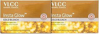 VLCC Insta Glow Gold Bleach - 60g X 2 ( Pack of 2 ) | With Colloidal Glow For Glowing Fairness | Skin Brightening Bleach | Perfect Skin Match, Reduces Facial Hair Visibility, Brightens Complexion.