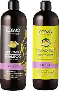 Cosmo Soothing Avocado Shampoo & Conditioner Combo 480ml, 2 Piece Set, Sulfates & Paraben Free, 2 in 1, For Men & Women, Hair Care Package, Hair Kit