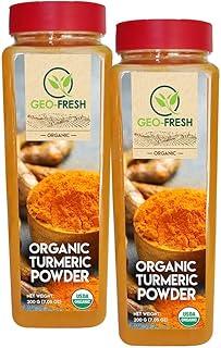 Geo-Fresh Organic Turmeric Powder, 200g (Pack of 2)| Haldi| 5% High Curcumin | Anti-oxidant & Anti-inflammatory| Boost Immunity| Use in cooking, drinking| 100% Organic, Non-GMO, USDA Certified, Jaivik Bharat Certified