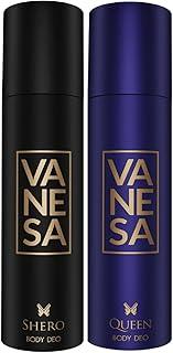 VANESA Shero + Queen Deodorant (150ML Each) - Pack of 2 | Luxury Combo Deodorant Spray Set For Women
