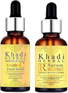 Herbigiri Herbal Face Care Combo of Vitamin C and Retinol Face Serum - Natural Day and Night Serum for Glowing Skin, Pigmentation & Dry Skin – 30ml+30ml Combo pack