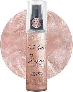 L.A. Girl Women Rose Gold Shimmer Finishing Spray For Face And Body,Brightening & Illuminating Glow,Infused With Pearlescent Shimmer,Specially Formulated For Glowing Skin,Setting Spray For Makeup-80Ml