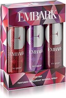 EMBARK Pack Of 3 Perfumed Deodorant Spray For Women (MY STORY, MY DREAM & MY STORY) - 150ml each | Gift Set Pack