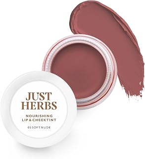 Just Herbs Ayurvedic, Natural Lip & Cheek Tint, Blush For Women- SLS, Chemical & Paraben Free - 05 Soft Nude (Creamy Matte)