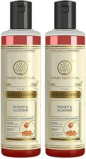 Khadi Natural Honey & Almond Hair Shampoo | Controls Hair Fall Naturally | Nourishing Shampoo for Healthy, Shiny Hair | Suitable for All Hair Types | Pack of 2- (210 ml x 2) (420 ml)