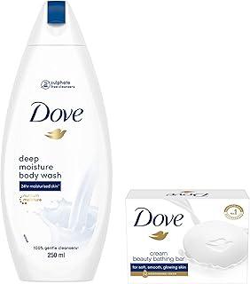 Dove Deeply Nourishing Body Wash & Dove Cream Beauty Bathing Bar 100 g Combo
