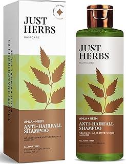 Just Herbs Ayurvedic 8 in 1 Root Nourishing Amla Neem Hair Fall Control Shampoo | Controls Hair Fall & Hair Breakage | Ayurvedic Shampoo | All Hair Types | Sulphate & Paraben Free - 200 ml