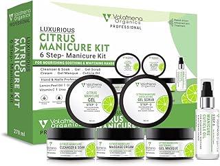 Volamena 6 Steps Luxurious Citrus manicure kit I Cleanser I Soothing Gel I Gel Scrub I Cuticle Cream I Gel Masque I Cuticle oil 270 ml