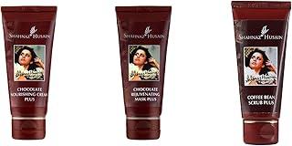 Shahnaz Husain Chocolate Facial Kit (1 Chocolate Nourishing Cream Plus 50 g and 1 Chocolate Rejuvenating Mask 100 g and 1 Coffee Bean Scrub Plus 50 g) Pack of 3
