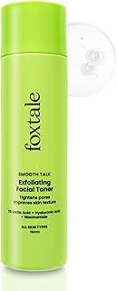 Foxtale Exfoliating Face Toner with 5% Lactic Acid for Pore Tightening & Gentle Exfoliation, Alcohol Free Toner for Glowing Skin, For All Skin Types, Men & Women, 150 ml