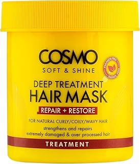 Cosmo Soft & Shine Deep Treatment Hair Mask 450g | Repair and Restores | For Natural Curly/coily/wavy Hair | Strengthens and Repairs Damaged Hair | Yellow