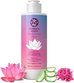 Yu n Me Dryness Control Intimate Wash for Women | 200ml | With Lotus & Rose Geranium Extracts | pH Balanced | Prevents Itching, Irritation, & Dryness | Dermatologically Tested | Paraben & Sulfate Free