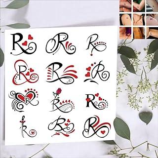 Komstec R Name Letter Tattoo Temporary Tattoo Stickers For Male And Female Fake Tattoo Waterproof Tattoo body Art