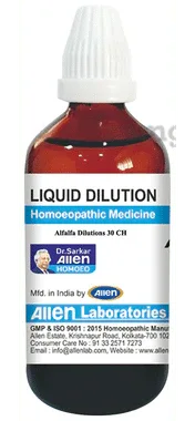 Allen Laboratories Alfalfa Liquid Dilution 30 CH bottle of 30 ml dilution
