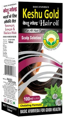 Basic Ayurveda Keshu Gold Hair Oil bottle of 100 ml oil