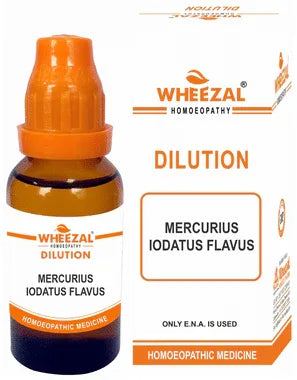Wheezal Mercurius Iodatus Flavus Dilution CM bottle of 30 ml dilution